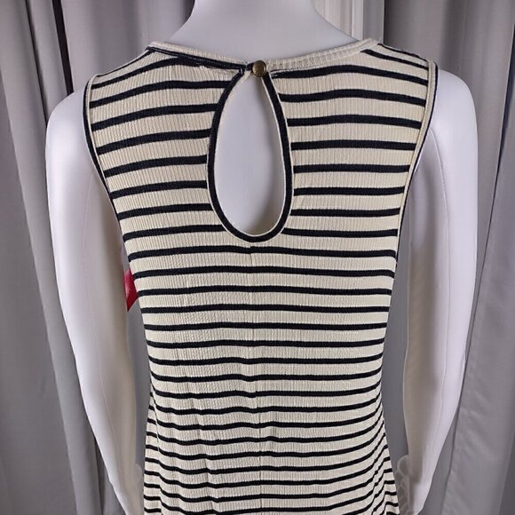 Xhilaration Black & Cream Lightweight Stretchy Striped Tank Top Dress Sz S (NWT) - Picture 4 of 10